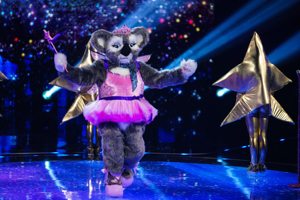 From Bandicoot TV

The Masked Singer: Iâ€™m A Celebrity Special on ITV and ITV Hub

Pictured: Koala.

This photograph is (C) Bandicoot TV and can only be reproduced for editorial purposes directly in connection with the programme or event mentioned above, or ITV plc. Once made available by ITV plc Picture Desk, this photograph can be reproduced once only up until the transmission [TX] date and no reproduction fee will be charged. Any subsequent usage may incur a fee. This photograph must not be manipulated [excluding basic cropping] in a manner which alters the visual appearance of the person photographed deemed detrimental or inappropriate by ITV plc Picture Desk.  This photograph must not be syndicated to any other company, publication or website, or permanently archived, without the express written permission of ITV Picture Desk. Full Terms and conditions are available on the website www.itv.com/presscentre/itvpictures/terms

For further information please contact:
james.hilder@itv.com / 0207 157 3052