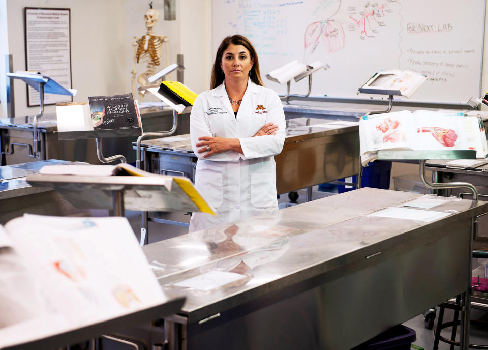 Angela McArthur, director of the body donation program at the University of Minnesota, poses in the Anatomy Bequest Laboratory in Minneapolis, Minnesota, U.S. August 15, 2017. Picture taken August 15, 2017. To match Special Report USA-BODIES/BROKERS REUTERS/Craig Lassig