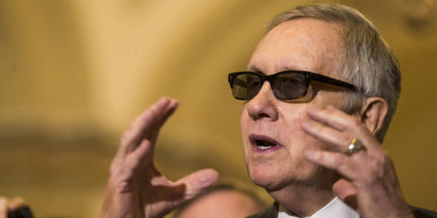 Senate Minority Leader Harry Reid of Nev. speaks to reporters on Capitol Hill in Washington, Tuesday, May 5, 2015, following a policy luncheon.  (AP Photo/Brett Carlsen) (Photo: )