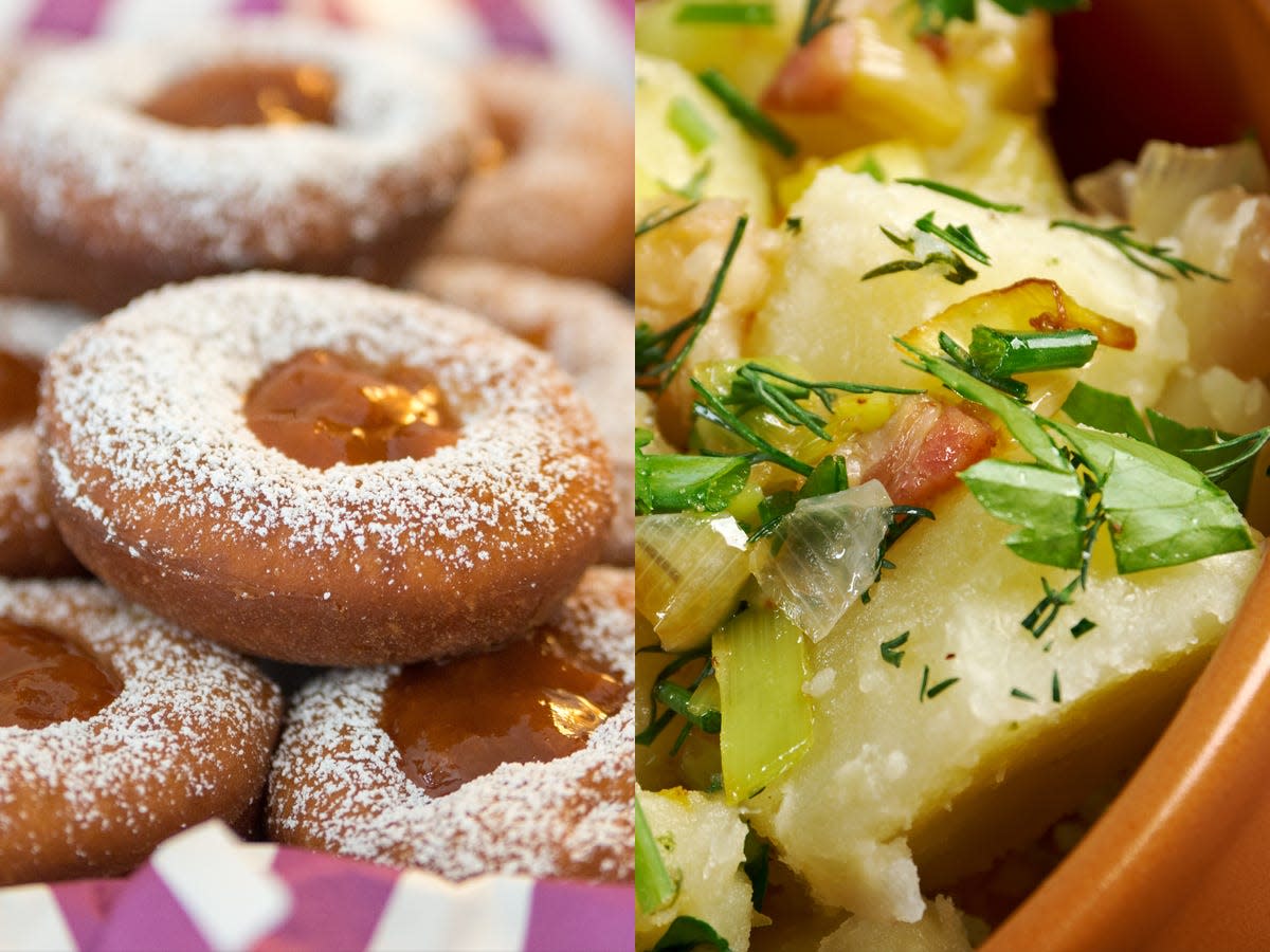 Doughnuts and potato salad