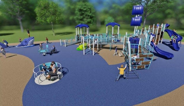 This rendering shows improvements planned for the Annex Playground in Westport. The project is expected to be completed by spring of 2024.