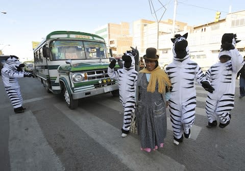 The zebras can often be seen ticking off disobedient drivers - Credit: getty