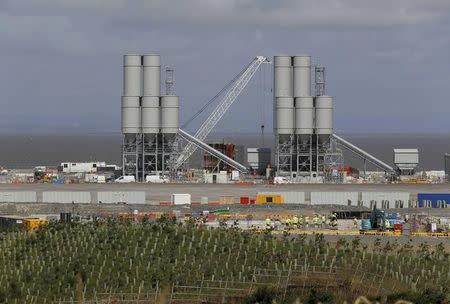 Men work at the Hinkley Point C nuclear power station site near Bridgwater in Britain, August 4, 2016. REUTERS/Darren Staples/File Photo