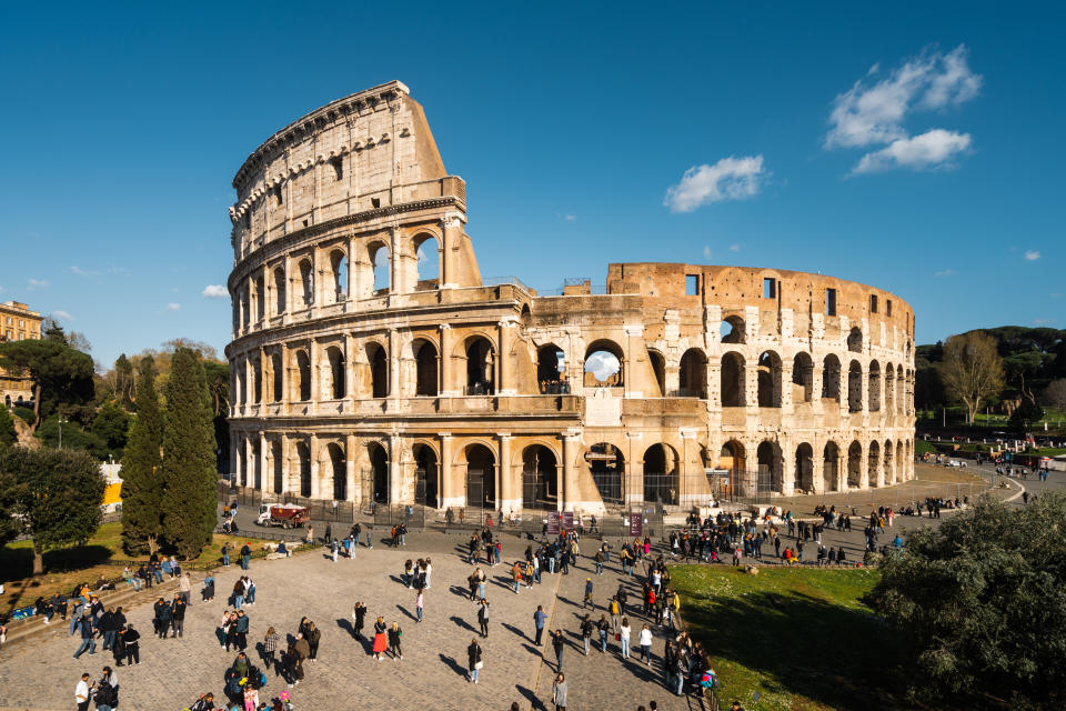 The coliseum at sunset, Rome, Italy