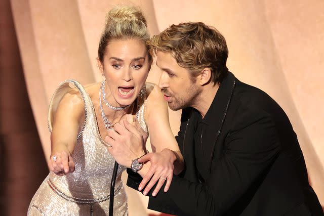 <p>Myung J. Chun / Los Angeles Times via Getty</p> Emily Blunt and Ryan Gosling at the 2024 Oscars