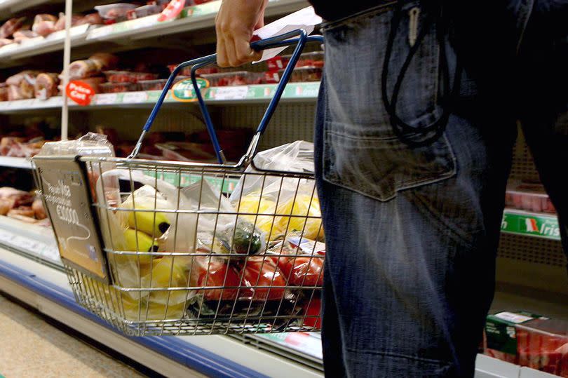 Shopping basket stock image