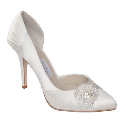 Ivory Sasso D’Orsay Ivory Satin Court Shoes Rainbow Club: What to Wear: Wedding