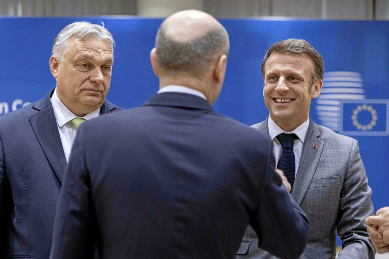 Emmanuel Macron soutenait Olaf Scholz, qui souhaitait ouvrir les négociations d’adhésion avec la Bosnie-Herzégovine.  - Credit:Shutterstock/SIPA