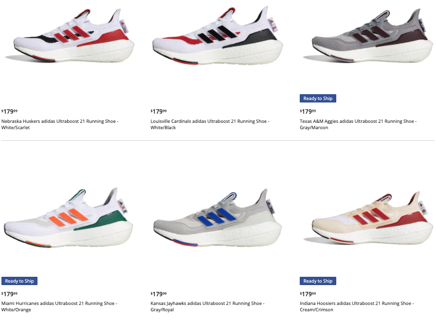 Just dropped - New NCAA Adidas ULTRABOOST 21 Shoes