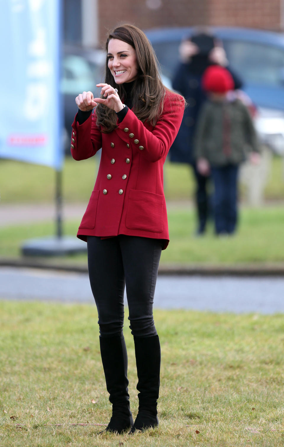 Photo by: KGC-22/STAR MAX/IPx
2/14/17
The Duchess of Cambridge visits RAF Wittering in Cambridgeshire to meet with local air cadets. Her Royal Highness became Royal Patron and Honorary Air Commandant of the Air Cadet Organisation, in December 2015.
 
Her Royal Highness joined the cadets as they viewed a Tutor aircraft, and participated in a personal development training session. The Duchess also had the chance to fly a flight simulator while there.