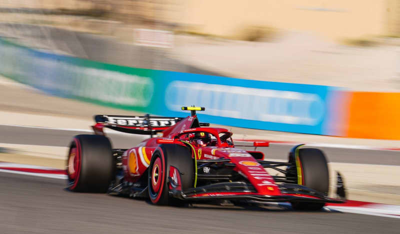 Spanish Formula 1 driver Carlos Sainz of team Ferrari, drives during the third practice of the Bahrain Grand Prix at the Bahrain International Circuit. David Davies/PA Wire/dpa