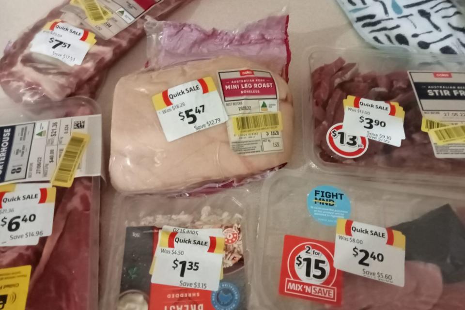 Coles shopper's bargain meat haul 