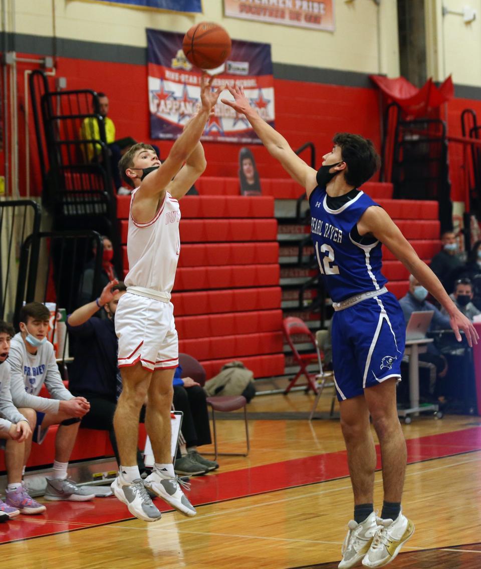 Tappan Zee defeated Pearl River 59-42 in boys basketball action at Tappan Zee High School Jan. 20, 2022. 