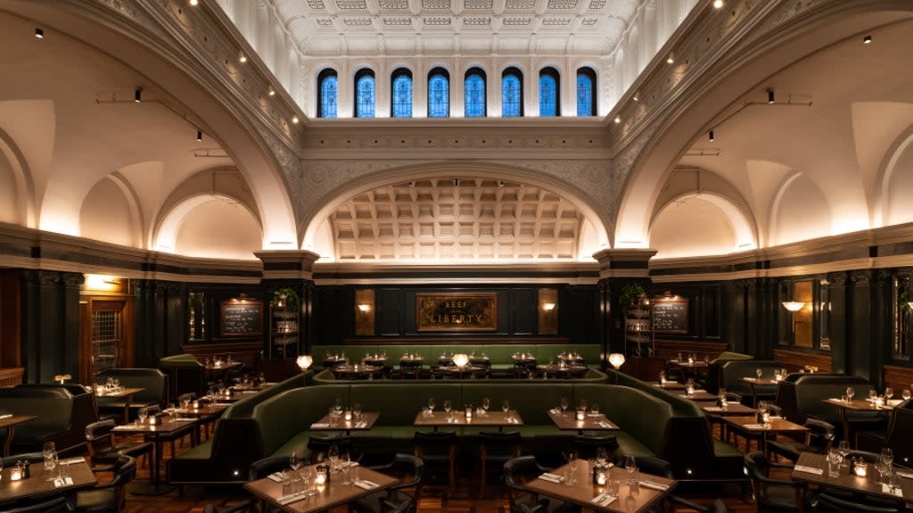 The main dining room in Hawksmoor’s New York restaurant, which opened in September  (Hawksmoor)