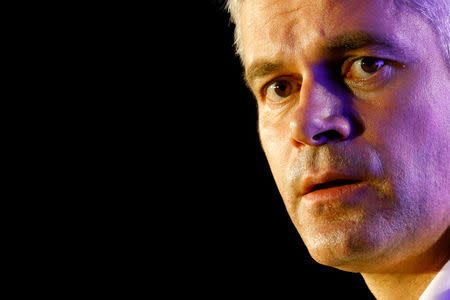 FILE PHOTO: Laurent Wauquiez, the front-runner for the leadership of French conservative party "Les Republicains" (The Republicans) attends a political rally in Paris, France November 20, 2017. REUTERS/Philippe Wojazer/File Photo