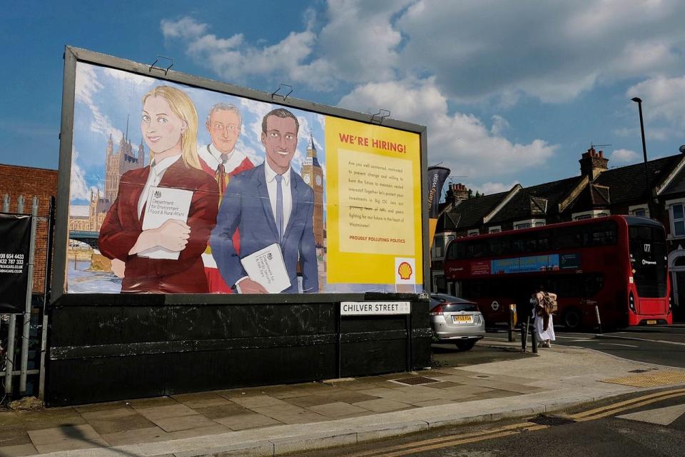 The activist and artist collective has put up more than 200 satirical posters without permissions across the UK. 