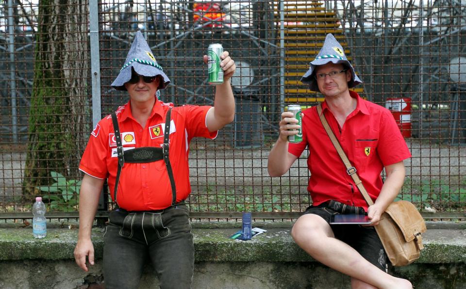 Fans around Monza before the 2013 Italian Grand Prix at the Autodromo di Monza in Monza, Italy.