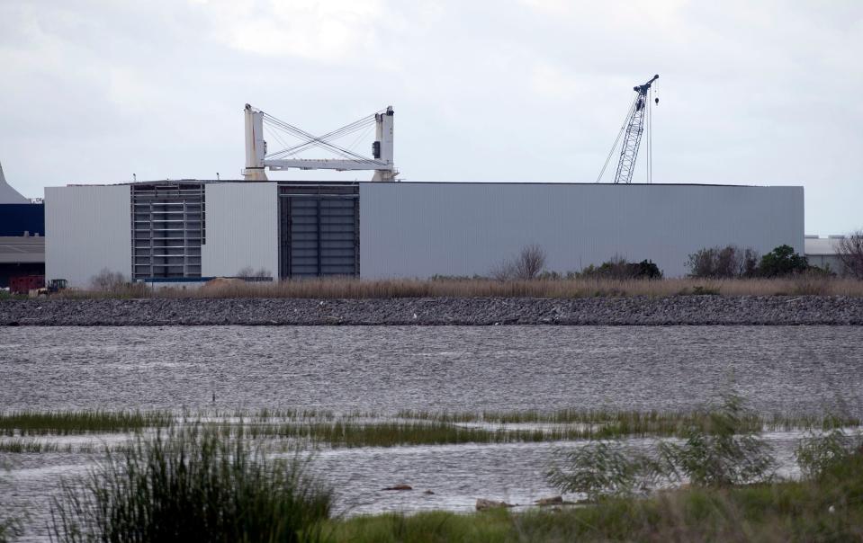 Still showing damage from Hurricane Sally, this building on the Port of Pensacola property is reportedly the new location of boat manufacturer Streamline Boats.