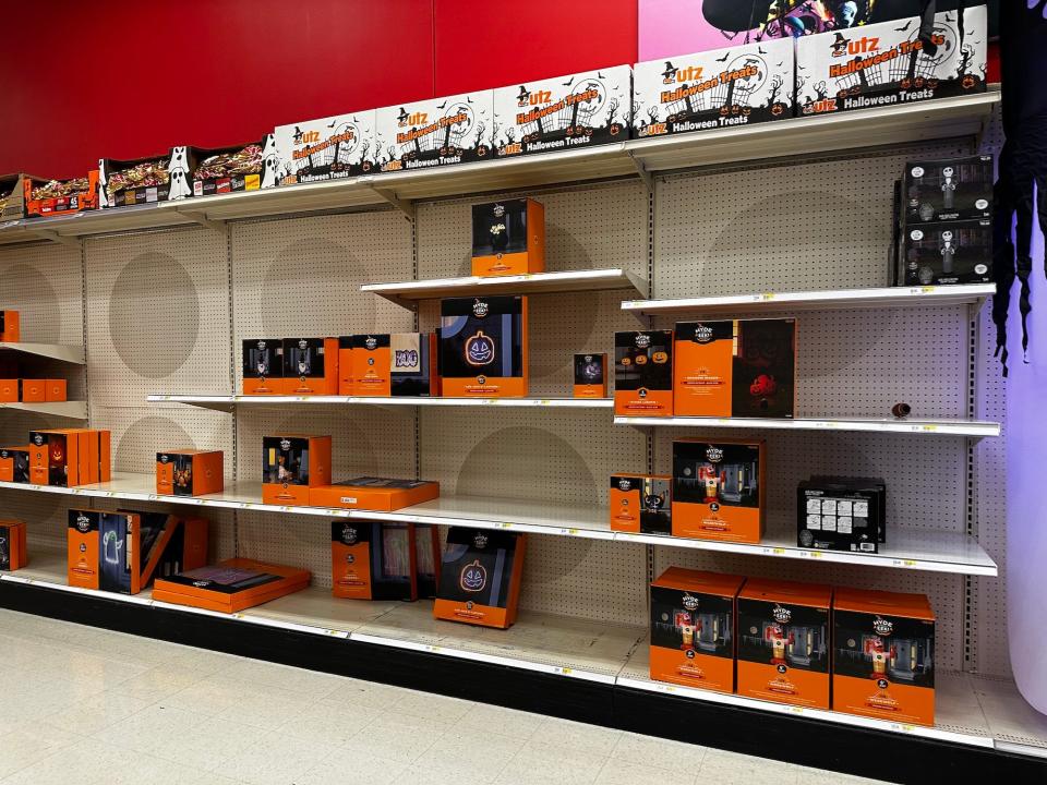 Halloween lights at Target in October 2023.