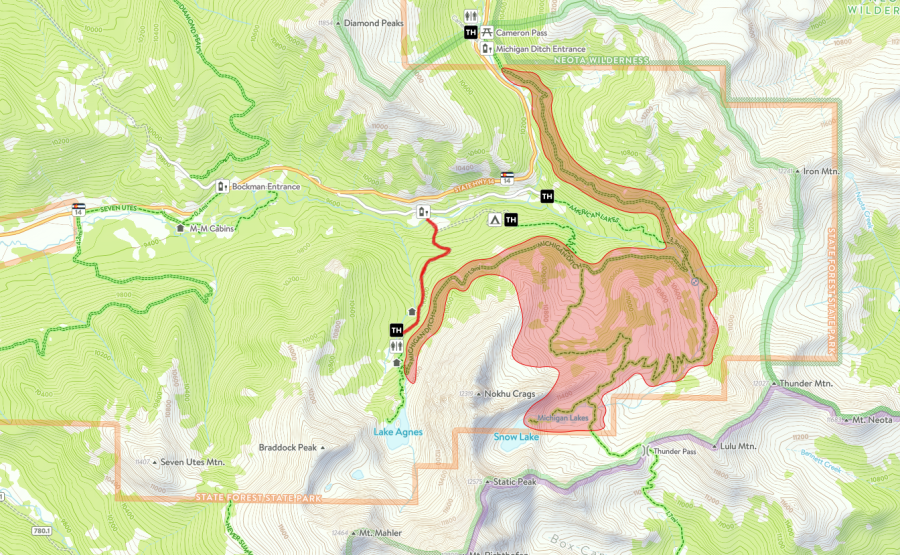 Image of trail and road closures at State Forest State Park beginning in July through late fall of 2024.