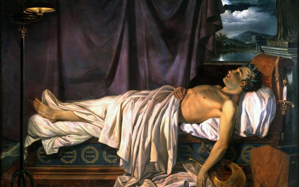 Lord Byron on His Deathbed c. 1826, by Joseph Denis Odevaere