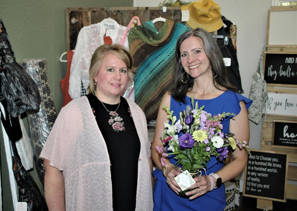 Jenny Lust, left, is the owner of new home decor boutique Spruce and Sparrow in downtown Marion. Lust's longtime friend Maria Williams, right, is the store manager. Spruce and Sparrow is located at 194 W. Center St. The store is open 10 a.m. to 7 p.m. Tuesday through Saturday and from noon to 5 p.m. on Sunday.