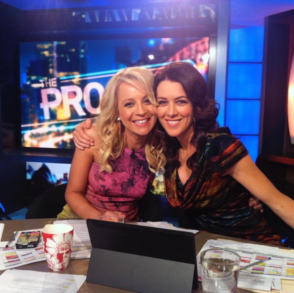 Gorgi Coughlan and Carrie Bickmore on The Project desk