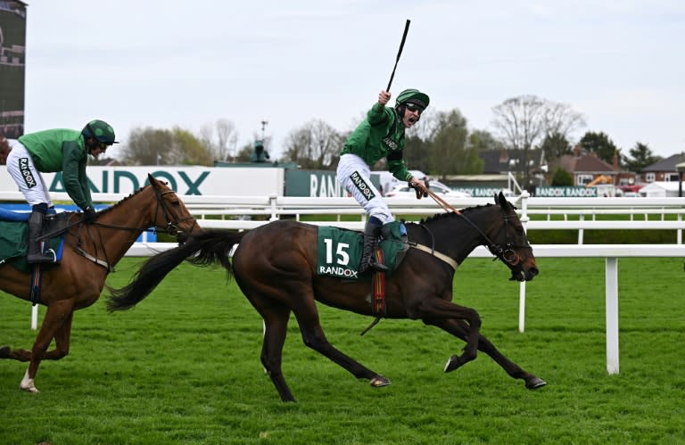 Ciaran Gethings won the Topham Chase on Arizona Cardinal the final race over the Grand National fences before the real thing on Saturday (Paul ELLIS)