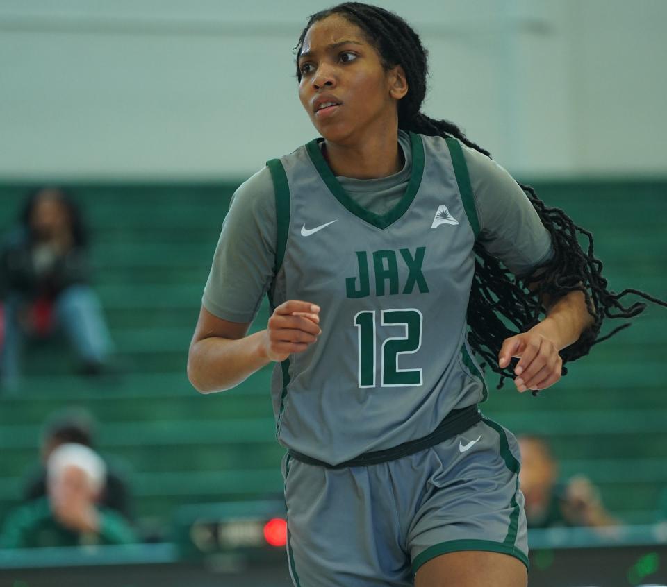 Jacksonville University guard Jalisa Dunlap scored 28 points in two games for the Dolphins last week.