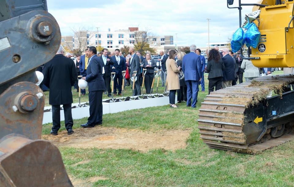 Approximately 100 people attended a ceremonial groundbreaking Tuesday on the Meritus Health campus for the proposed Meritus School of Osteopathic Medicine near Hagerstown.