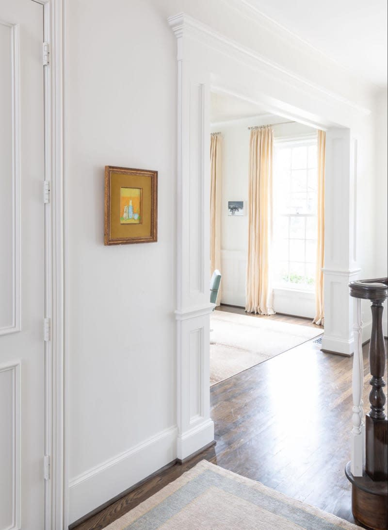 White painted entry in historic home.