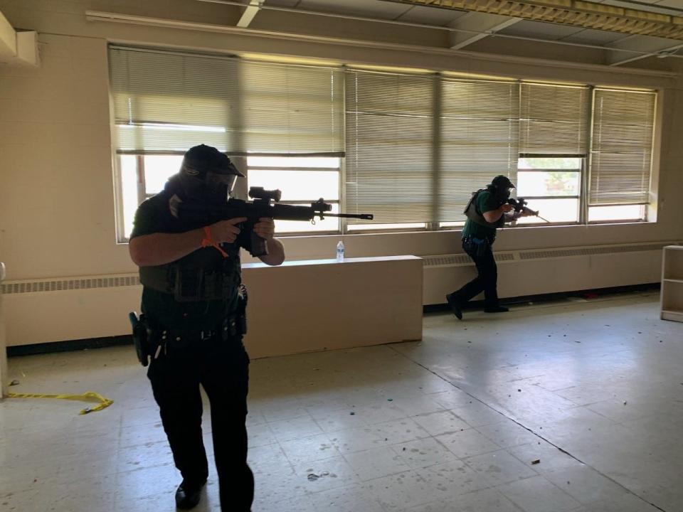 New recruits for the Leon County Sheriff's Office conduct active-shooter training on Friday.