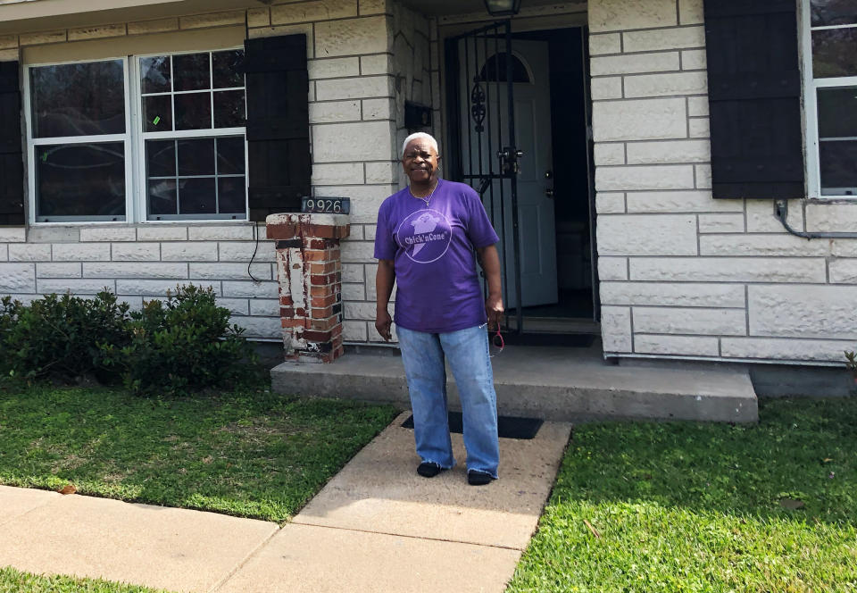 Doris Brown and her eight siblings all grew up in this house in northeast Houston. After Hurricane Harvey's floodwaters, mold destroyed walls inside. (Photo: Sophie Kasakove)