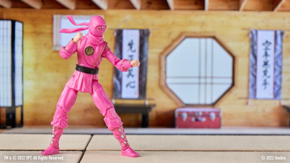 Sam LaRusso pink action figure from Cobra Kai and Mighty Morphin Power Rangers mashup