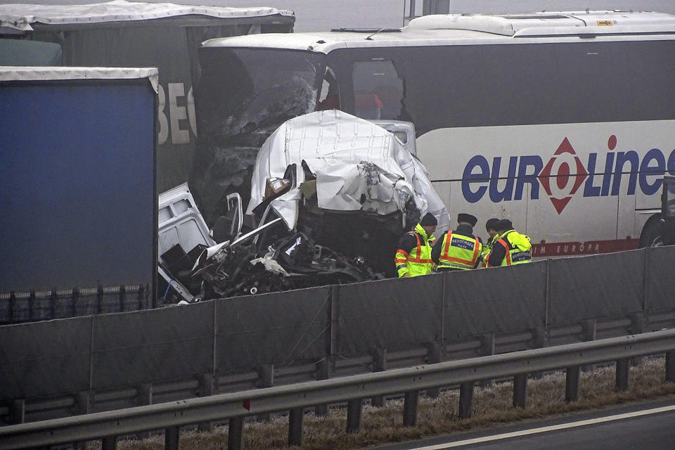 Bus crash in Hungary