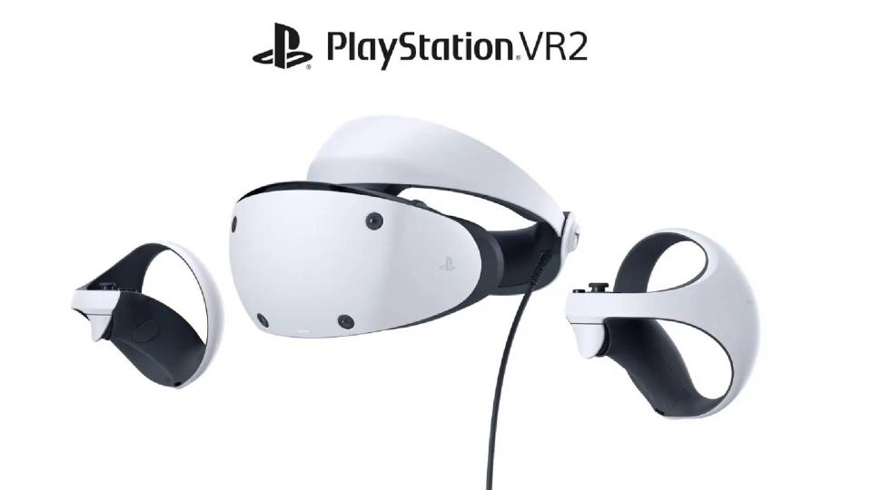 PSVR 2 headset and PSVR 2 Sense controllers