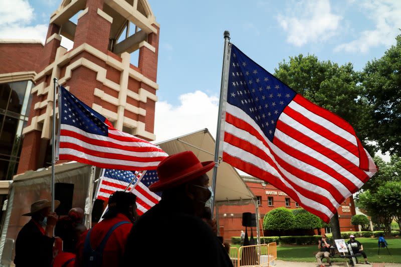 Funeral for Rayshard Brooks, the Black man shot dead by an Atlanta police officer, at Ebenezer Baptist Church in Atlanta