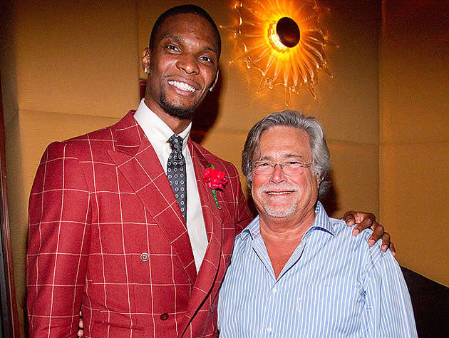 Chris Bosh and Micky Arison. (Getty Images)