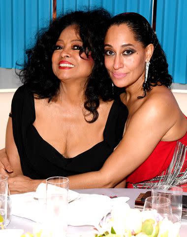 <p>Kevin Mazur/VF19/WireImage</p> Diana Ross and Tracee Ellis Ross in Beverly Hills in February 2019