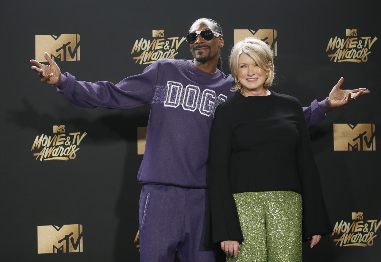 2017 MTV Movie and TV Awards – Photo Room – Los Angeles, U.S., 07/05/2017 – Snoop Dogg and Martha Stewart. REUTERS/Danny Moloshok