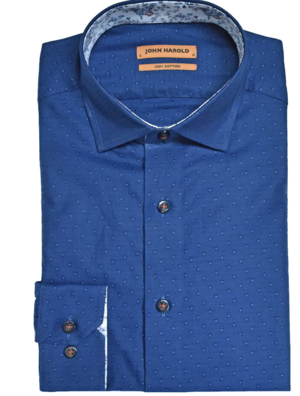 PHOTO: Robinsons. John Harold Navy Star L/S Shirt, S$69.29 (was S$99)