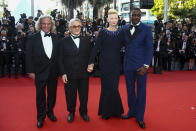 FILE - Doug Mitchell, from left, director George Miller, Tilda Swinton, and Idris Elba pose for photographers upon arrival at the premiere of "Three Thousand Years of Longing" at the 75th international film festival, Cannes, southern France, on May 20, 2022. (Photo by Joel C Ryan/Invision/AP, File)