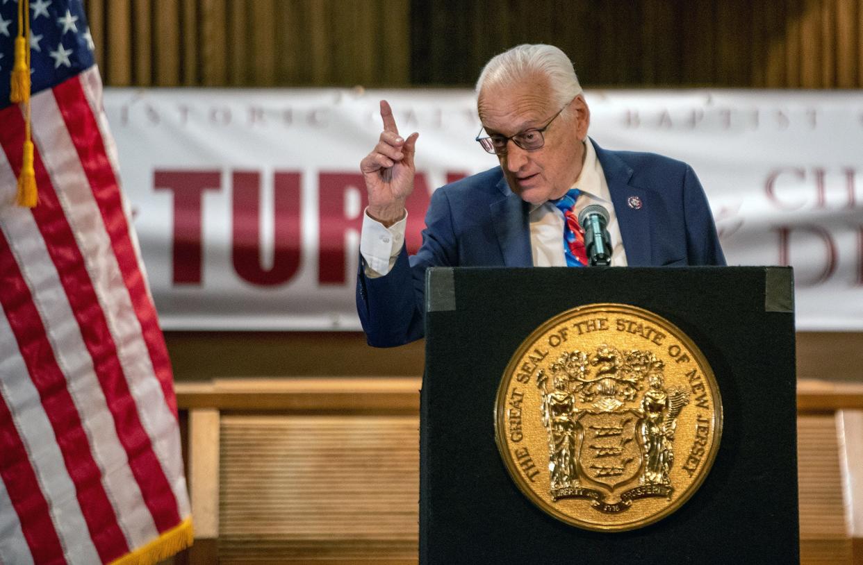 Junteenth is observed at Calvary Baptist Church in Paterson on Friday June 18, 2021. Congressman Bill Pascrell speaks inside the church.