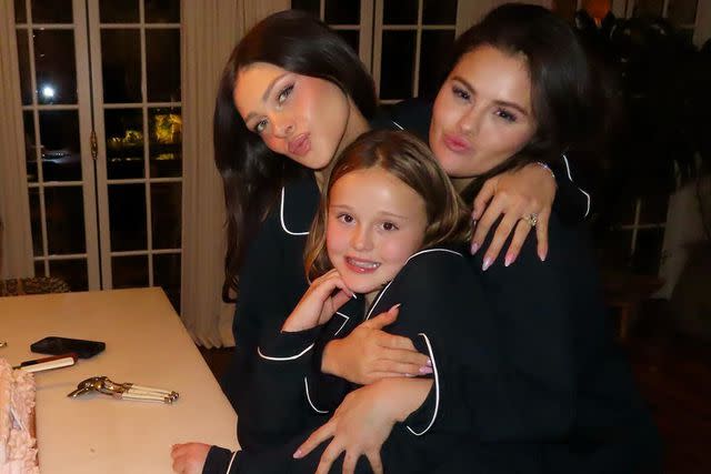 <p>Nicola Peltz/Instagram</p> Nicola Peltz-Beckham and Selena Gomez with Gomez's little sister Gracie