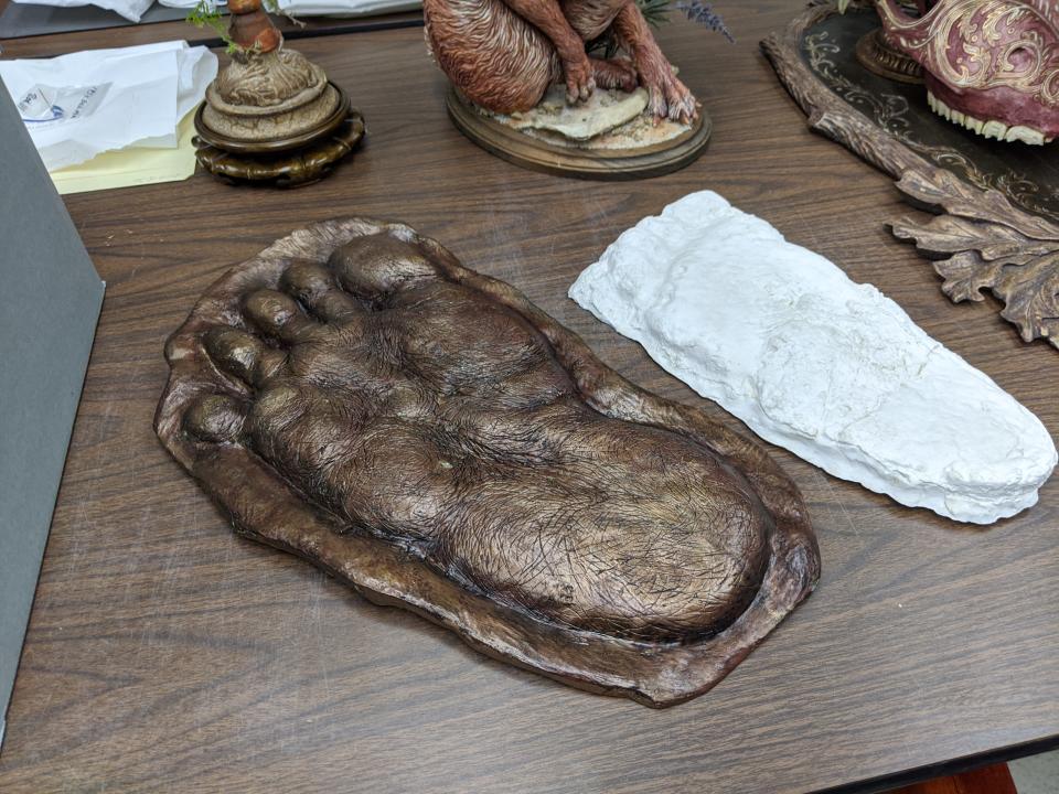 Artist Dan Chudzinski created this Bigfoot footprint that was displayed at the Hayes Presidential Library and Museum in Fremont as part of the 2020 exhibit, "Ohio: An Unnatural History."