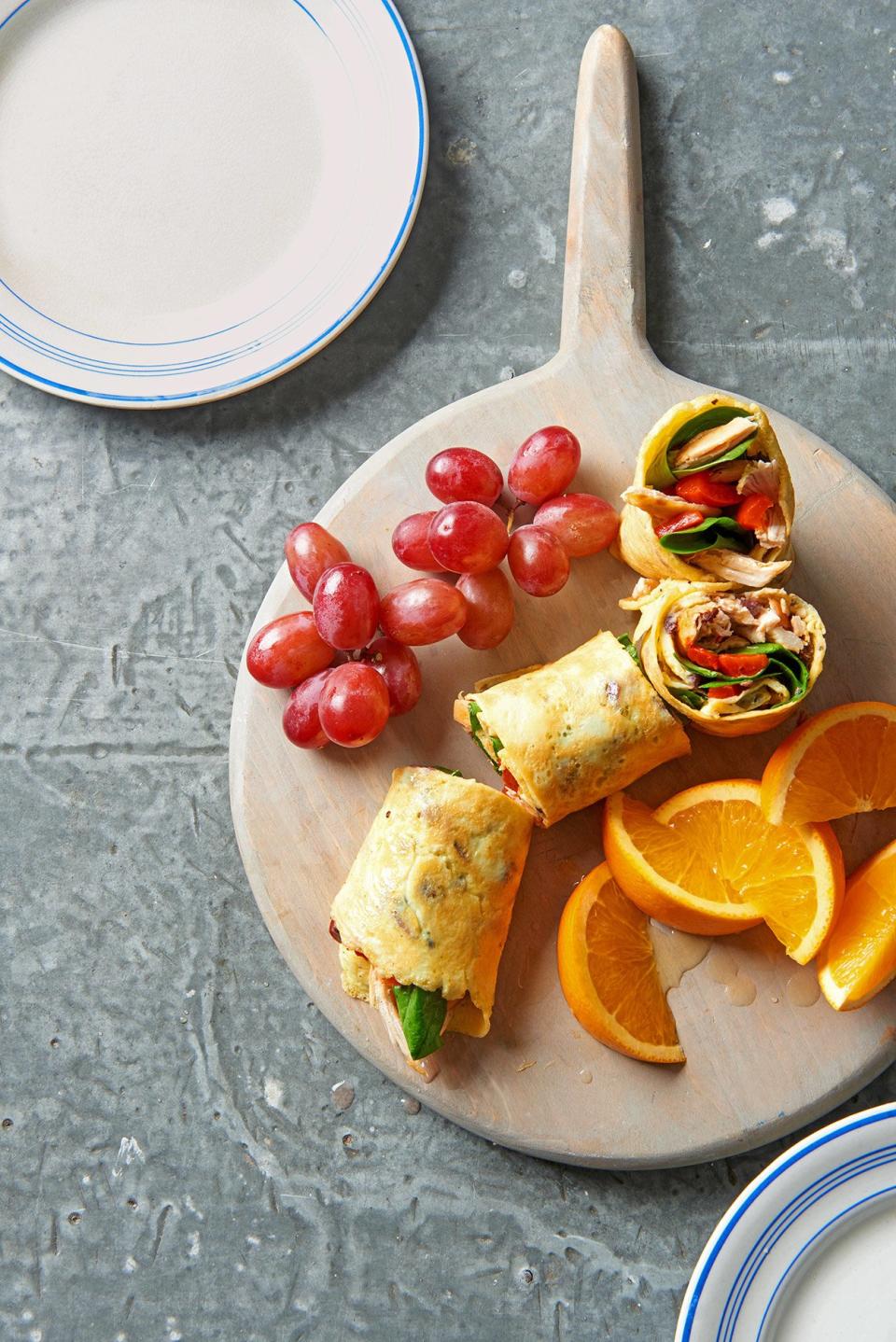 Bust loose from you turkey-sandwich rut right now with our creative wrap recipes! Here, you’ll find your next favorite beef, pork, or chicken wrap recipe, plus tuna and veggie wrap recipes, too. But before you unwrap your midday masterpiece, better copy this link: The colorful combo might create lunch envy among your coworkers, so be prepared to share these clever lunch wrap ideas with everyone.