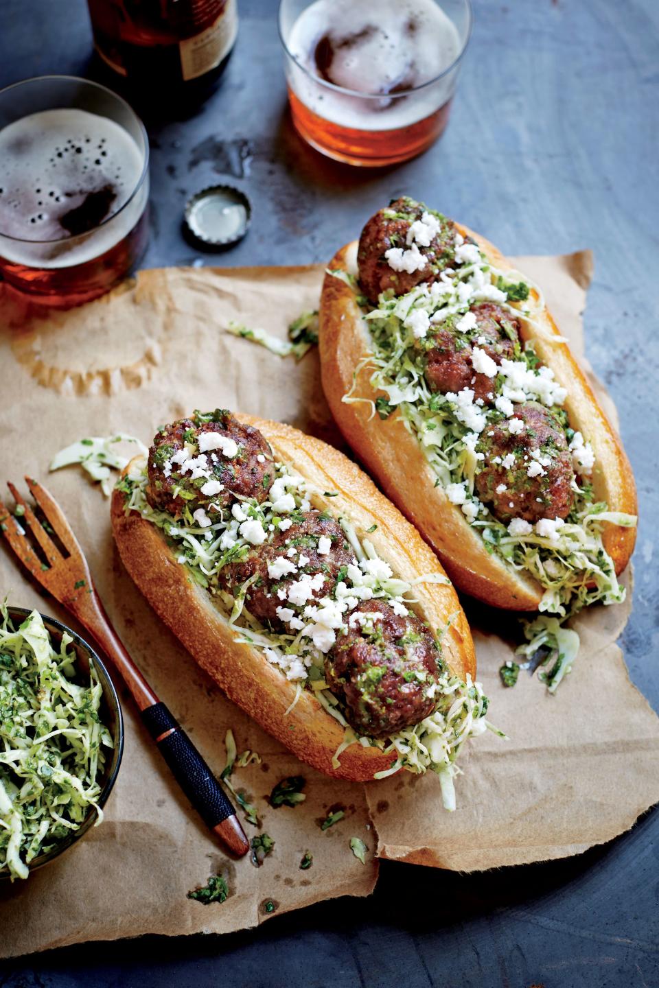 Chimichurri Beef Meatball Hoagies