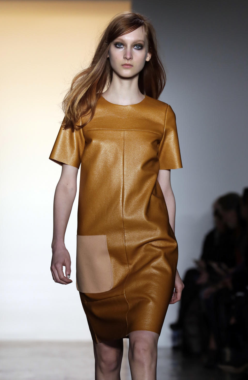 The Peter Som Fall 2014 collection is modeled during Fashion Week in New York, Friday, Feb. 7, 2014. (AP Photo/Richard Drew)