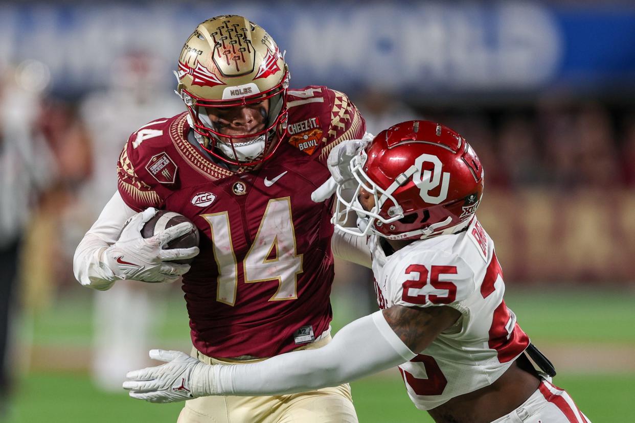 Johnny Wilson reeled in 102 catches, including eight touchdowns, in his college career. (Credit: Nathan Ray Seebeck, Nathan Ray Seebeck-USA TODAY Sports)