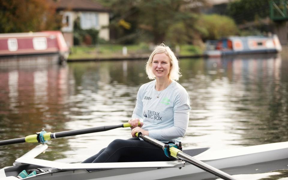 Lebby at Lea Rowing Club, where she’s been training - Rii Schroer for The Telegraph